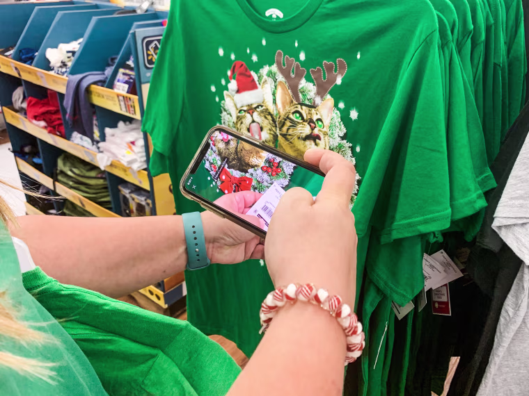 With the mobile scan & go option, Walmart Plus members can scan items in their cart while they shop, then pay quickly from their phone.