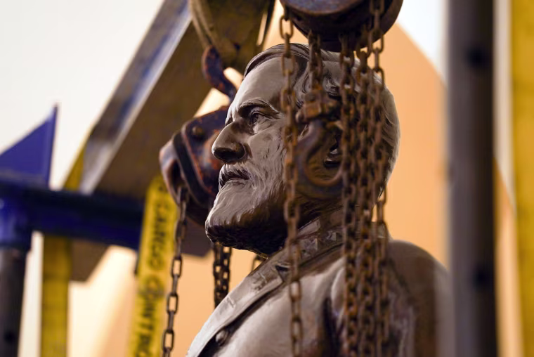 Image: Confederate General Robert E. Lee statue is removed from U.S. Capitol, in Washington