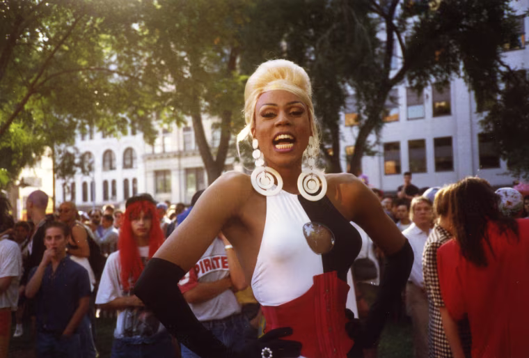 RuPaul at Wigstock in the Union Square neighborhood of New York in 1991.