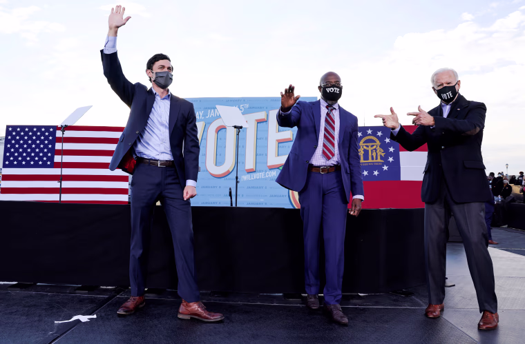 Image: President-elect Joe Biden campaigns for Democratic U.S. Senate candidates Ossoff and Warnock in Atlanta, Georgia
