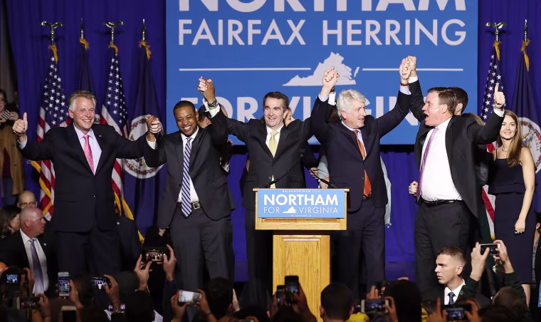 Image: Virginia Gubernatorial Candidate Ralph Northam Holds Election Night Gathering In Fairfax, Virginia