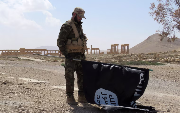 Image: A member of pro-government forces