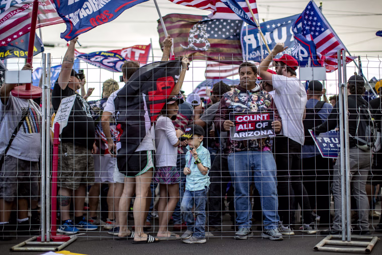 IMAGE: Trump supporters protest in Phoenix