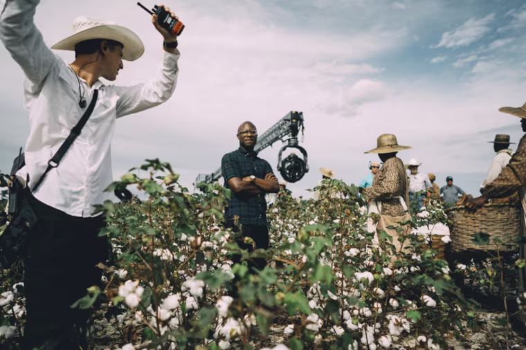 Image: Barry Jenkins on the set of "The Underground Railroad.