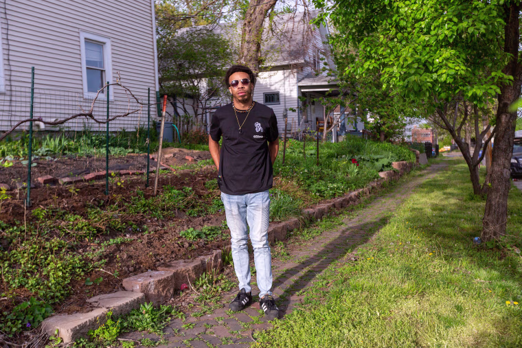 Image: Mate Muhammad in the garden of the house where he lives in Des Moines, Iowa on April 30, 2021.