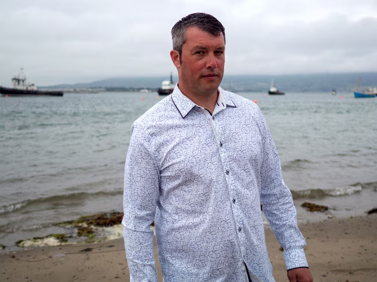 Image: Oyster farmer Darren Cunningham in Carlingford Lough, Northern Ireland, July 11, 2021.