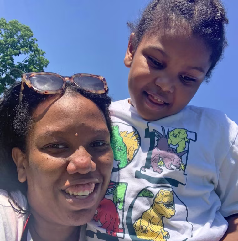 Danielle Eddins and her oldest son, who struggled with remote learning during the pandemic.