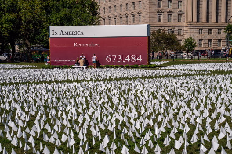 Flags Honoring COVID -19 Victims On National Mall
