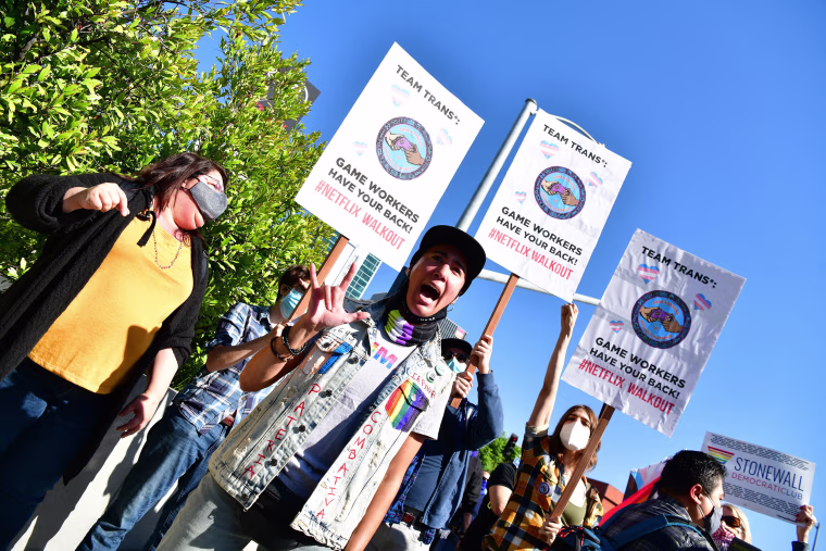 Image: Netflix Trans Employees and Allies Walkout In Protest Of Dave Chappelle Special