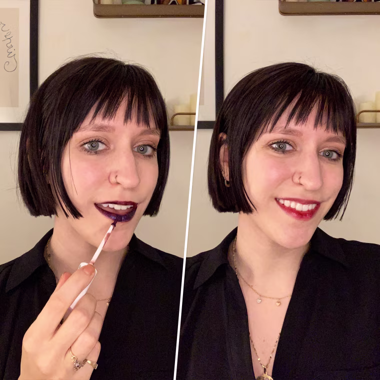 Shop TODAY Editorial Assistant Dani Musacchio tries the Wonderskin Wonder Blading Peel & Reveal Lip Color Kit