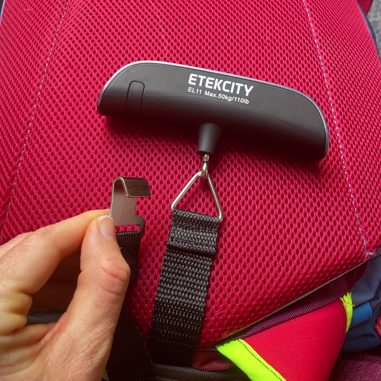 Image of Katie Jackson holding a Etekcity Portable Luggage Scale
