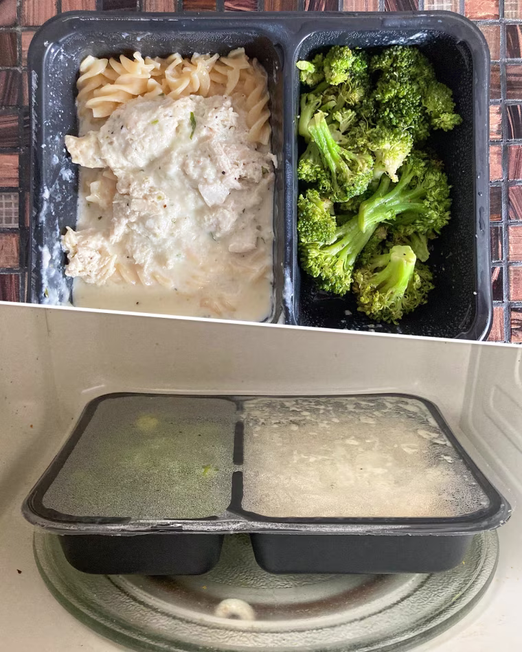 Split image of a Food Factor meal