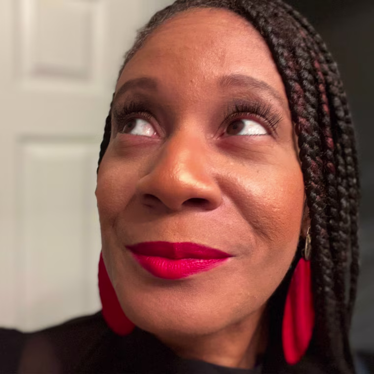 Woman with long lashes