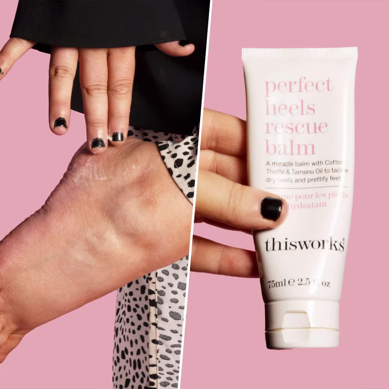 Shop TODAY contributor Allison Wise using the Perfect Heels Rescue Balm.