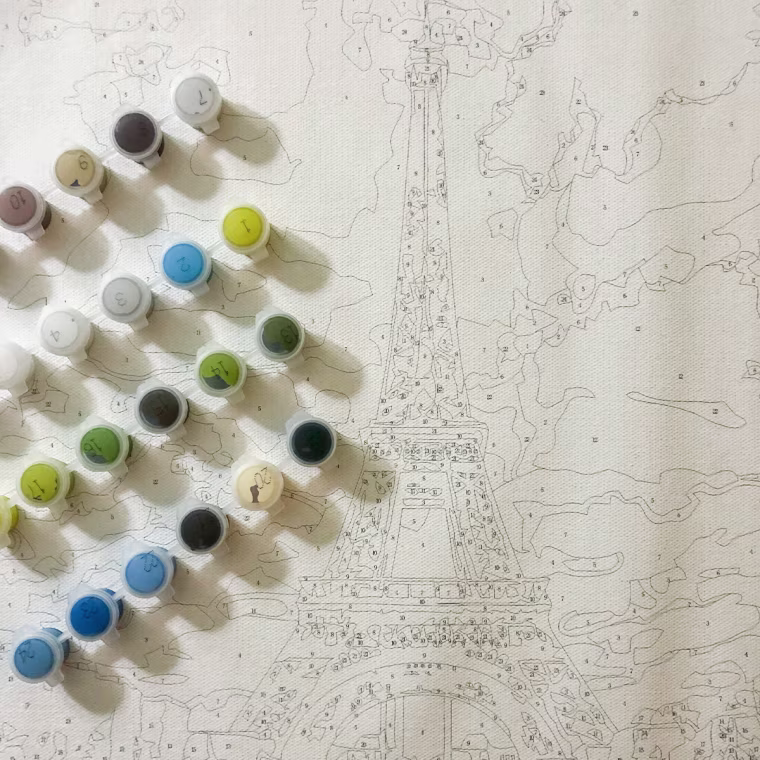 Senior SEO editor Jess Bender tries the Modern Monet paint-by-numbers kit