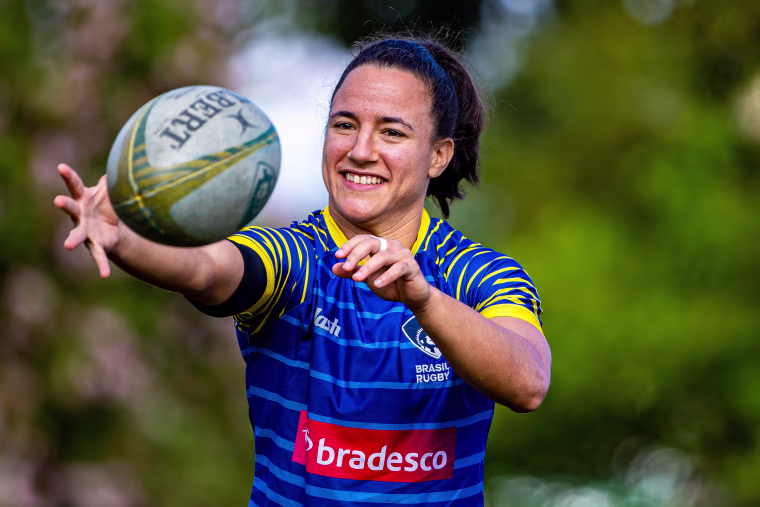 Image:  Isadora Cerullo  during a Brazil's Rugby Sevens Women's Team training session at NAR sports campus on April 23, 2021 in Sao Paulo, Brazil.