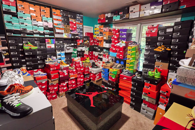 Earl West's sneaker collection.