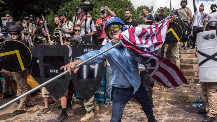 Clashes at the "Unite the Right" rally in Charlottesville, Va., on Aug. 12, 2017.