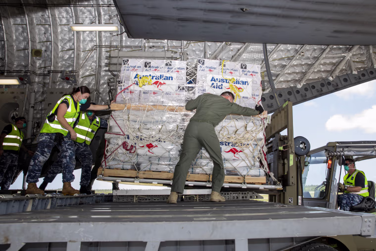 Image: Australian Defence Force Aid Mission Arrives In Tonga Following Volcanic Eruption And Tsunami