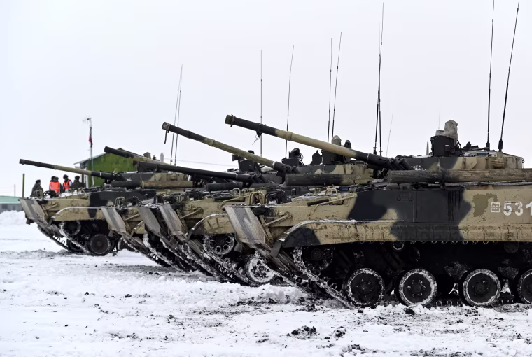 Image: Russian mechanized infantry holds drills in the Rostov region
