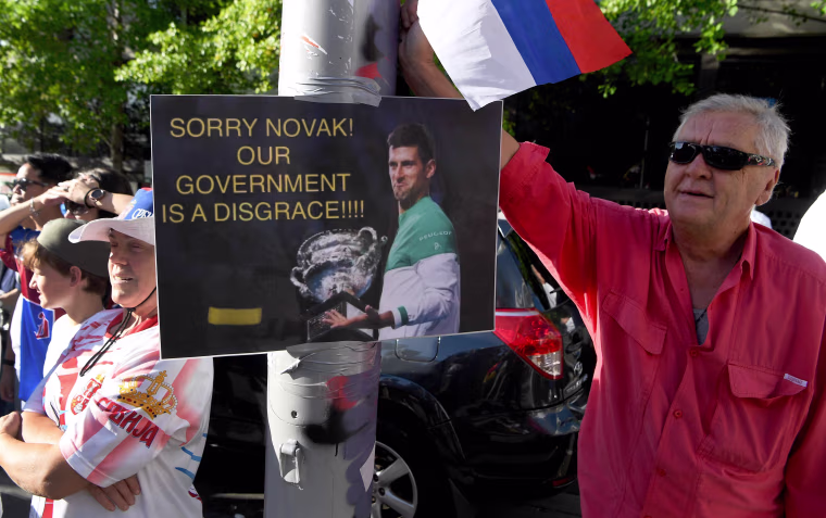 Image: TOPSHOT-TENNIS-AUS-OPEN-DJOKOVIC-COVID-VIRUS-VISA