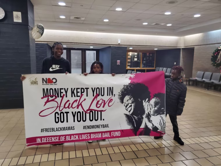 JaCari Letchaw's youngest three kids met her at the Jefferson County Jail in Birmingham, Ala., to welcome her back home the day she was released.