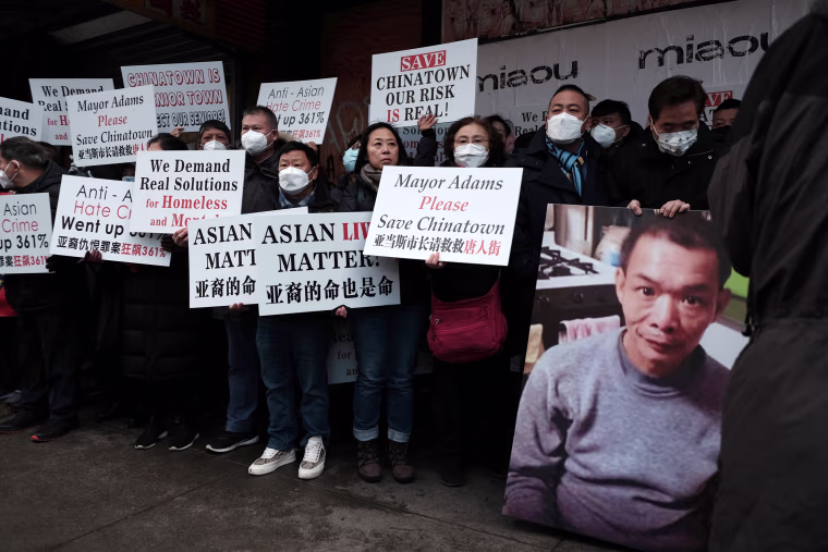 Image: Rally In New York's Chinatown Protests Violence Against Asian Americans
