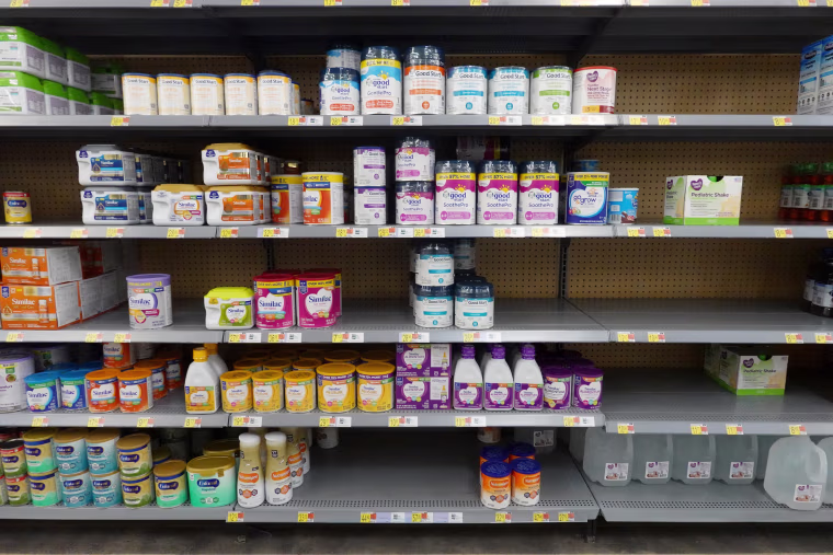 Image: Baby formula, seen here on a shelf in a store in Chicago on Jan. 13, 2022, has been is short supply in many stores around the country for several months.