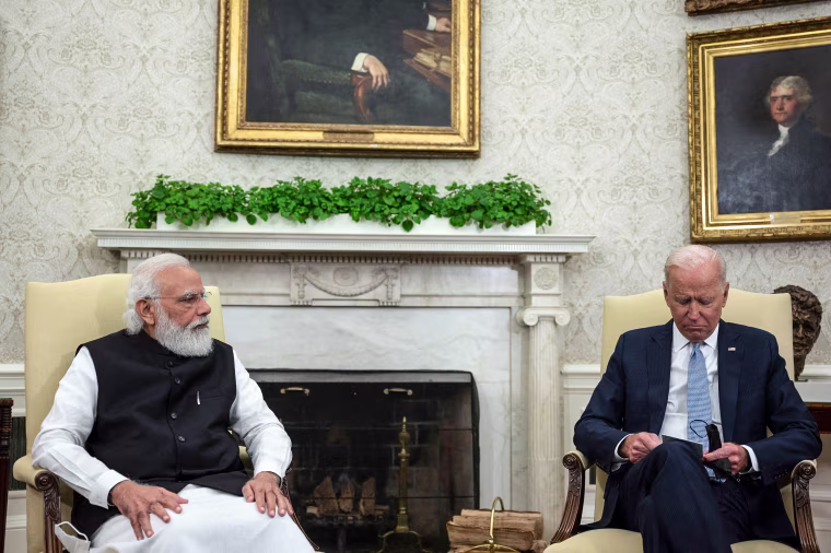 President Joe Biden meets with Indian Prime Minister Narendra Modi in the Oval Office of the White House on Sept. 24, 2021.