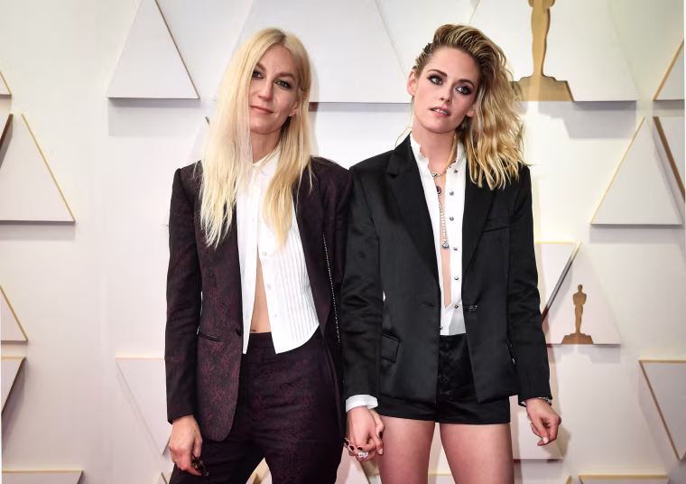 Image: Kristen Stewart and fiancée Dylan Meyer attends the Oscars at the Dolby Theatre in Los Angeles on Sunday.