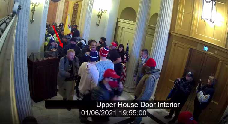 An alleged photo of Cliff Meteer inside the U.S. Capitol on Jan. 6, 2021.