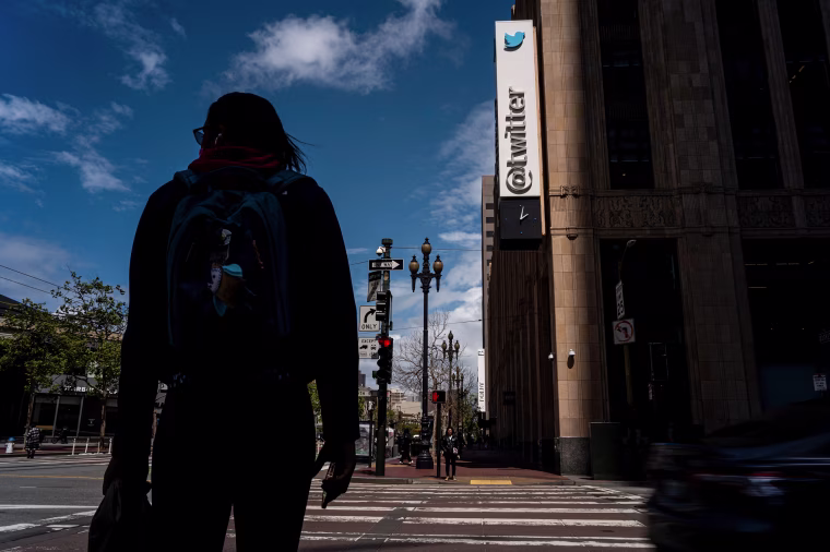 Twitter headquarters in San Francisco on April 21, 2022.