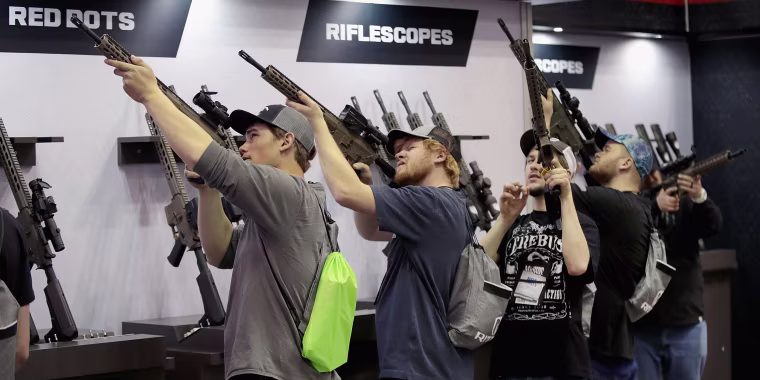 Image: Gun Enthusiasts Attend NRA Annual Meeting In Indianapolis