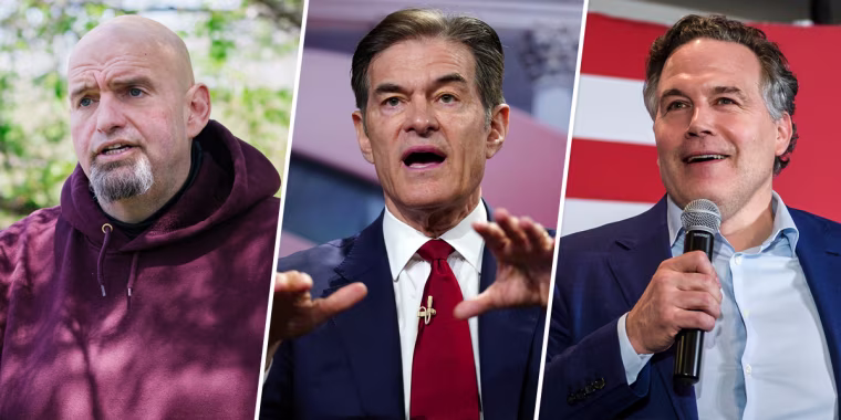 John Fetterman, Dr. Mehmet Oz and David McCormick.