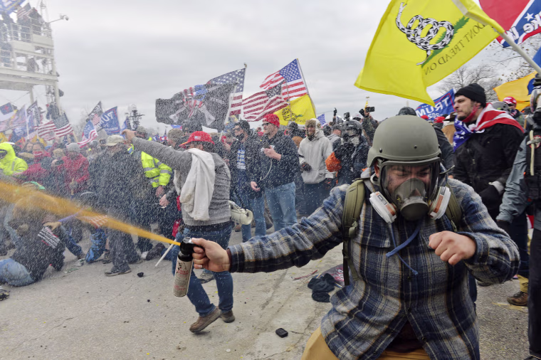 Trump supporters clash with police and security forces at the Capitol on Jan. 6, 2021.