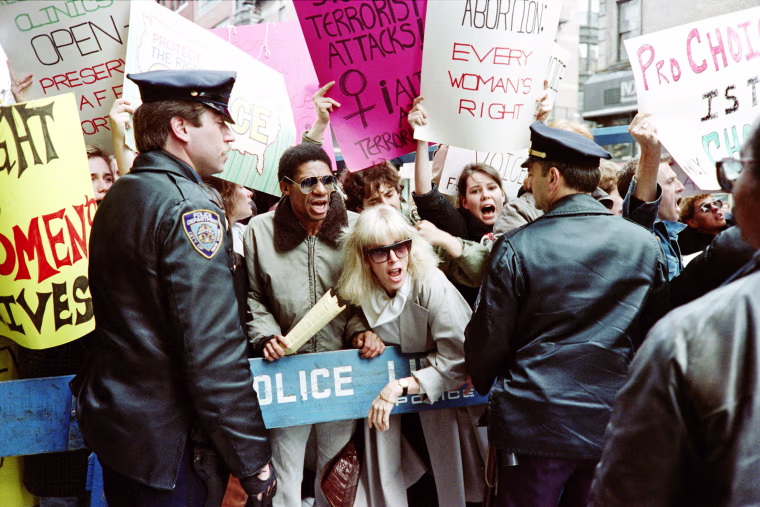 A group of abortion rights demonstrators