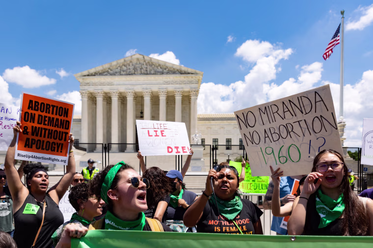Abortion rights demonstrators protest outside the Supreme Court
