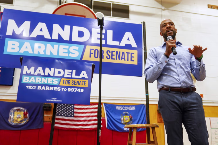 Wisconsin Democratic Senate candidate Mandela Barnes