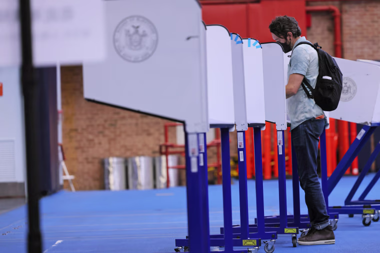 Image: New Yorkers Vote In Postponed Congressional Primaries