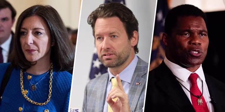 Image: Elaine Luria, Joe Cunningham and Herschel Walker
