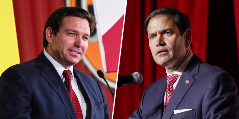 Florida Gov. Ron DeSantis, Senator Marco Rubio, R-Fla.