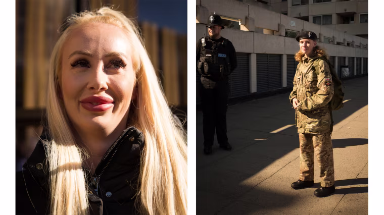 Laura Walshaw, 30, left, has been waiting in line for about five hours, since 5 a.m. She thinks she may have seven to eight hours more to wait. Isabelle Parsons, right, has been in the queue since 4 a.m., and estimates she has about four hours more to go.