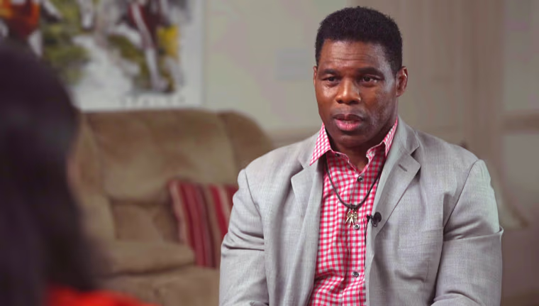 Herschel Walker during an NBC News interview with Kristen Welker