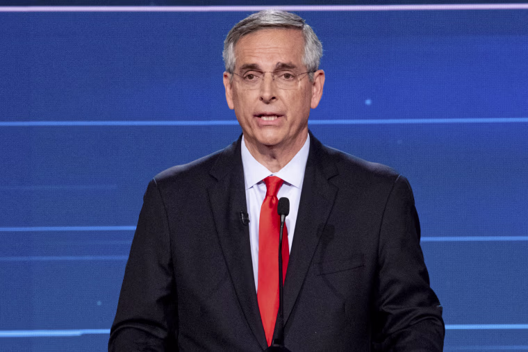 Georgia Secretary of State Brad Raffensperger during a debate in Atlanta on Oct. 18, 2022.