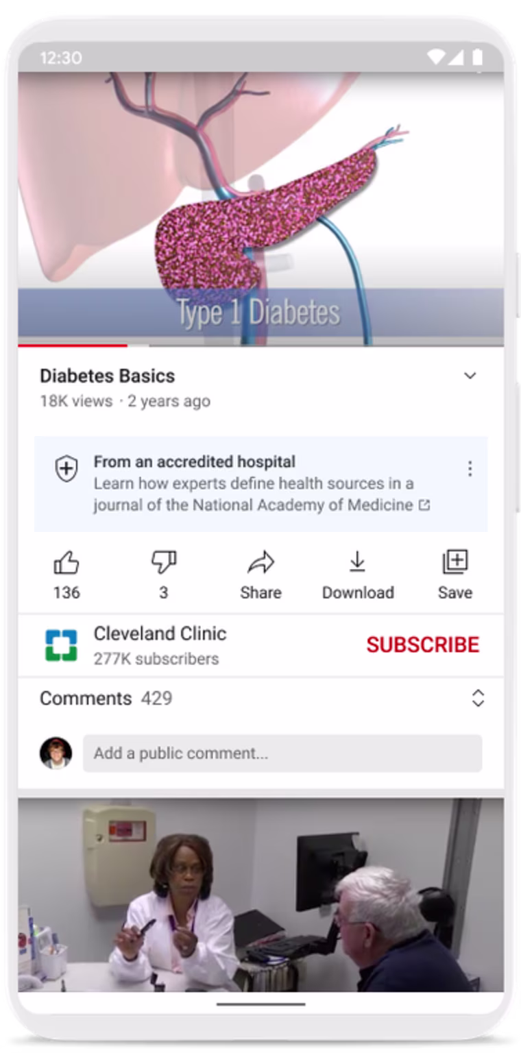 YouTube announced that health professionals can apply to have their accounts labeled an authoritative source.