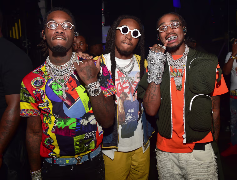 Offset, Takeoff and Quavo of the group Migos in Atlanta