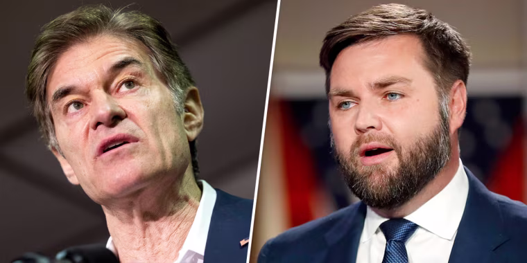 Mehmet Oz and J.D. Vance.