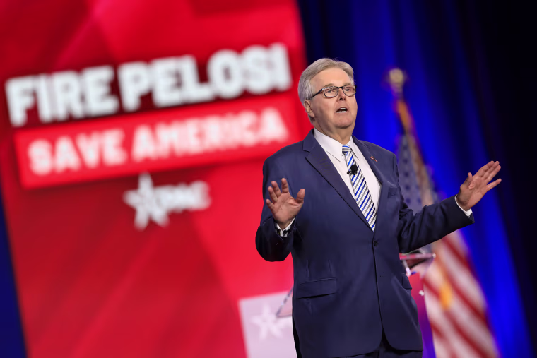 Texas Lt. Gov. Dan Patrick speaks during the Conservative Political Action Conference in Dallas on Aug. 4, 2022.