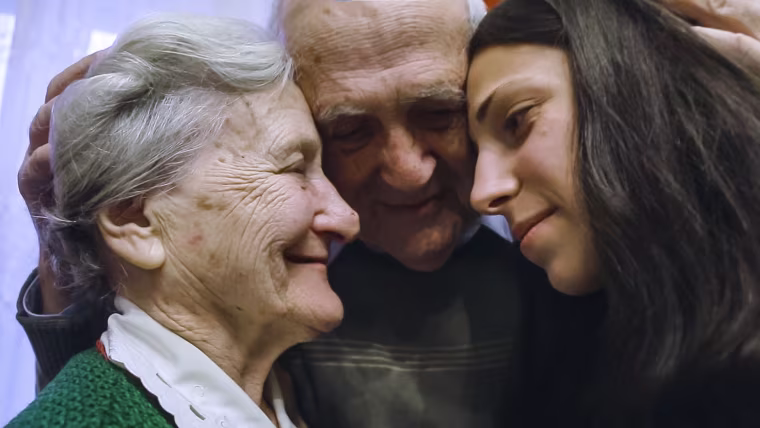 Rachel and her grandfather Karl reunite with Paulina Plostkaj, the woman who saved his life by helping his family find a place to hide.