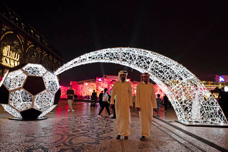 Visitors at Katara Cultural Village in Doha, Qatar, on Nov. 17, 2022, ahead of the World Cup.